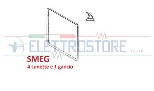 SMEG - GUARNIZIONE PER PORTA FORNO DA 60 cm CUCINA 5 GANCI - 1460 mm -754130519