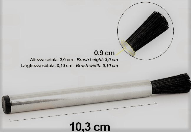 SPAZZOLINO INOX PER PULIZIA MACINE CON MORBIDE SETOLE NERE
