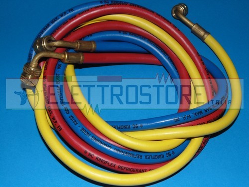 KIT 3 TUBI da 150cm RICARICHE GAS REFRIGERANTE 1/4SAE + 5/16