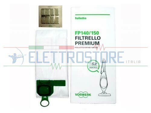 Vorwerk 6 sacchetti folletto+6 dovina vk140/vk150 originali 41435 fp140/fp150