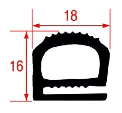GUARNIZIONE PORTA FORNO CAPIC PROFILO 18 x 16 1mt
