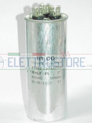 CONDENSATORE 55µF + 5µF IN ALLUMINIO