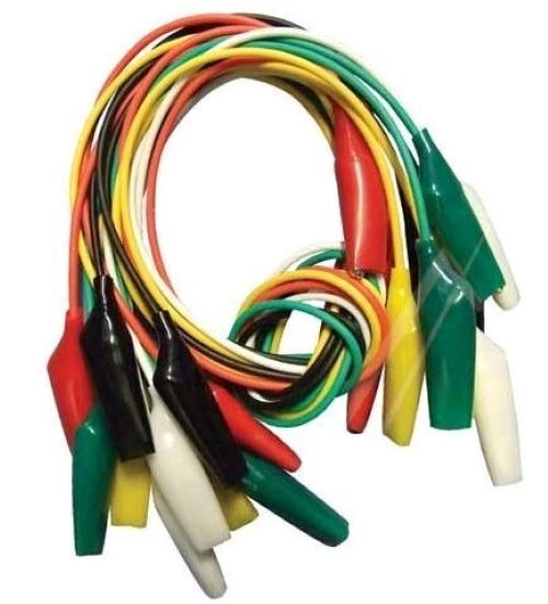 KIT 10PZ CAVI CON PINZE A COCCODRILLO 50cm mk612