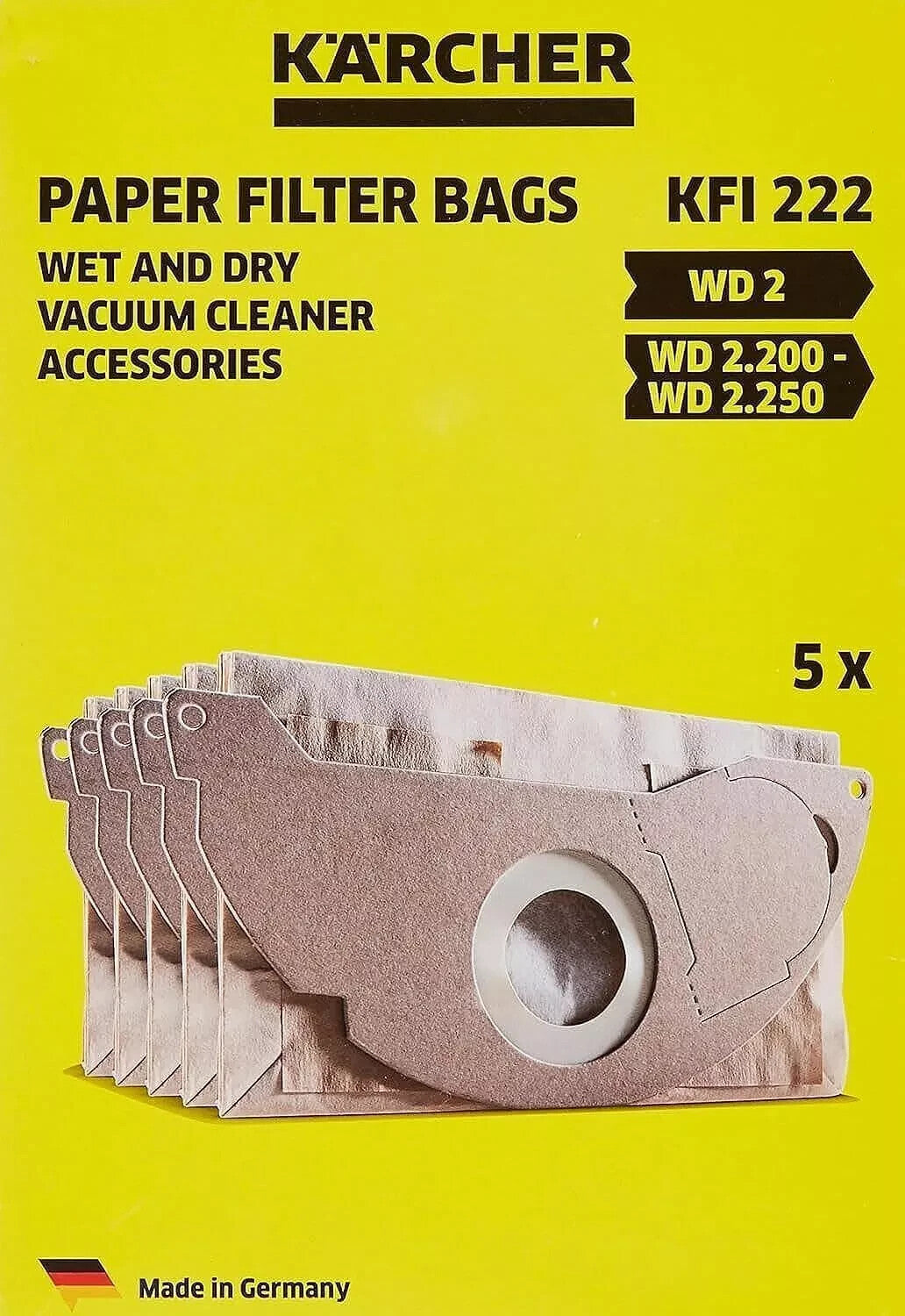 Karcher Sacchetto Filtro In Carta Per Aspirapolvere 5pz WD2 6.904-322.0