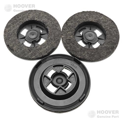 SERIE 3 SPAZZOLE FELTRO LUCIDATRICE HOOVER ELECTROLUX SENZA GANCI D'ATTACCO