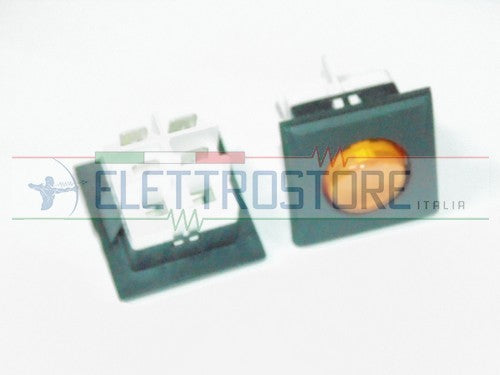 INTERRUTTORE BIPOLARE ARANCIO 25x27mm LUMINOSO