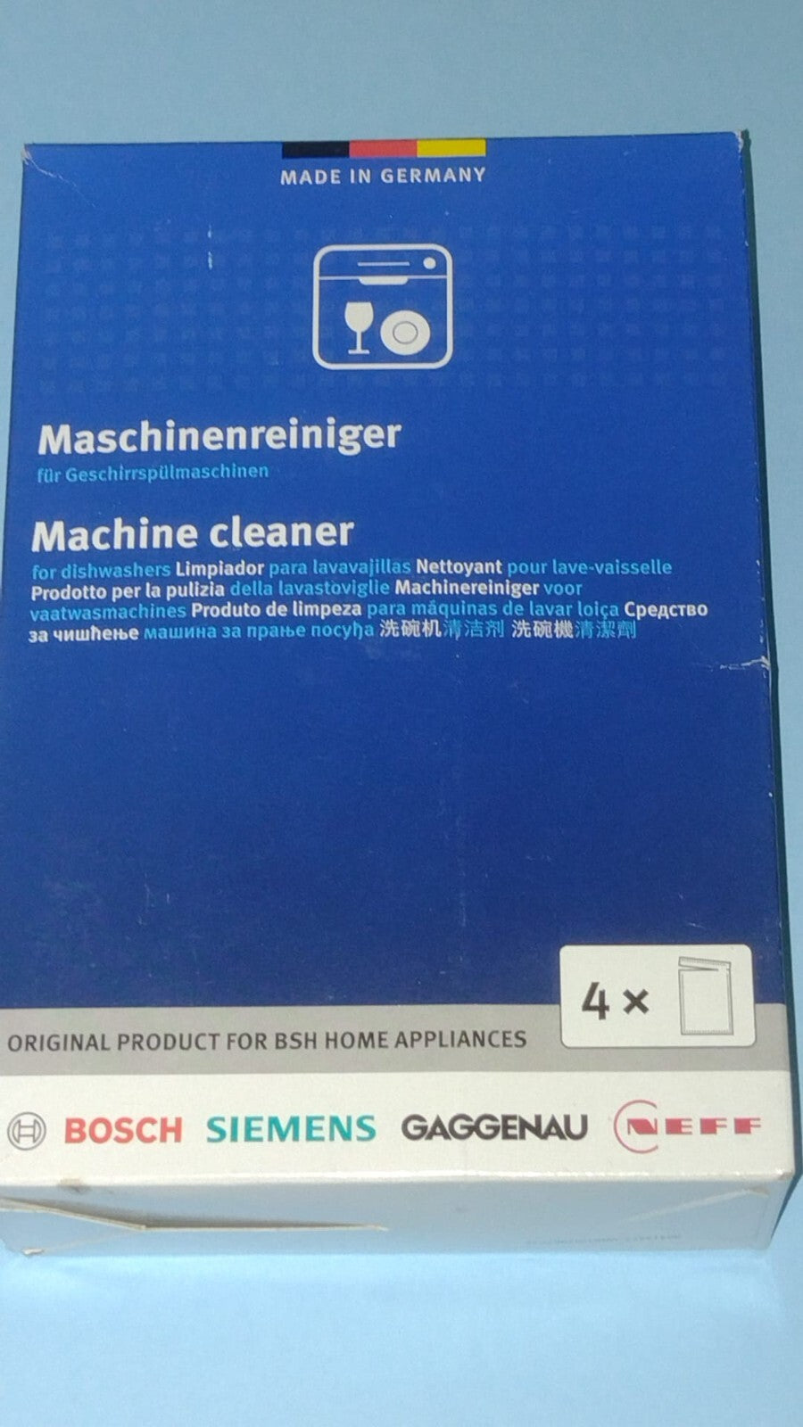 Sgrassante detergente lavastoviglie 4x45gr Bosch Siemens Neff Gaggenau 00312477