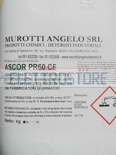 DISINCROSTANTE PER PRODUTTORI DI GHIACCIO 6kg ASCOR PR60 CF