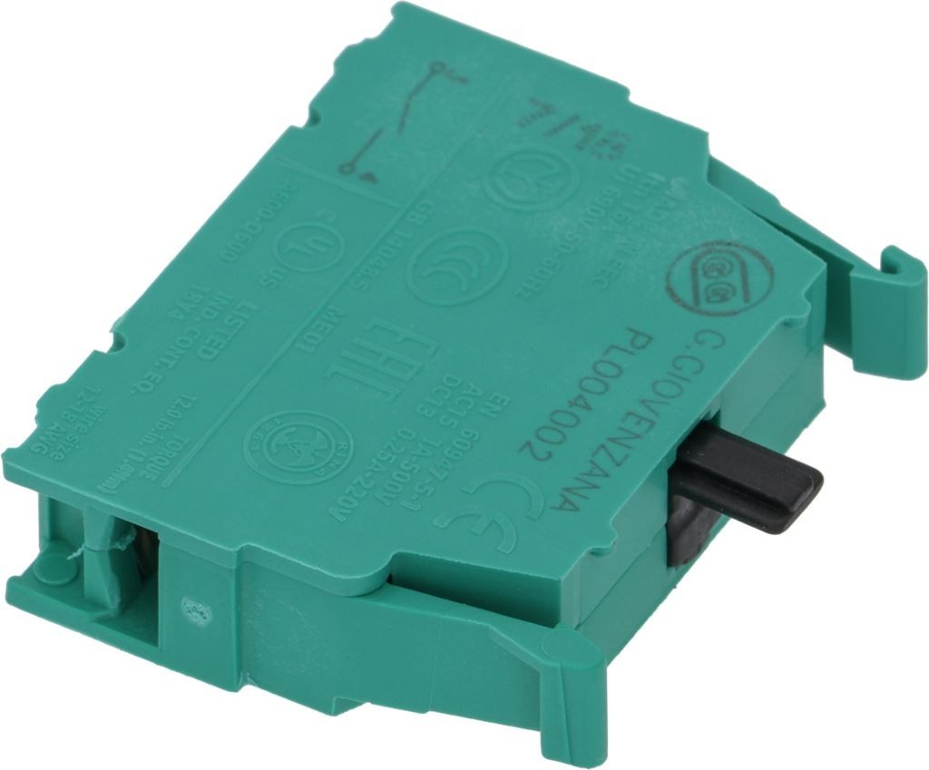 GIOVENZANA CONTATTO DI RICAMBIO VERDE 16A 250V 9014070 FUNZIONE NO A VITE