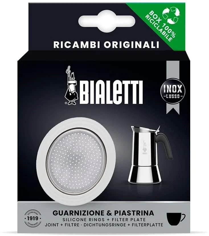 BIALETTI GUARNIZIONE E PIASTRINA 4 TAZZE ORIGINALE CAFFETTIERA 0800411