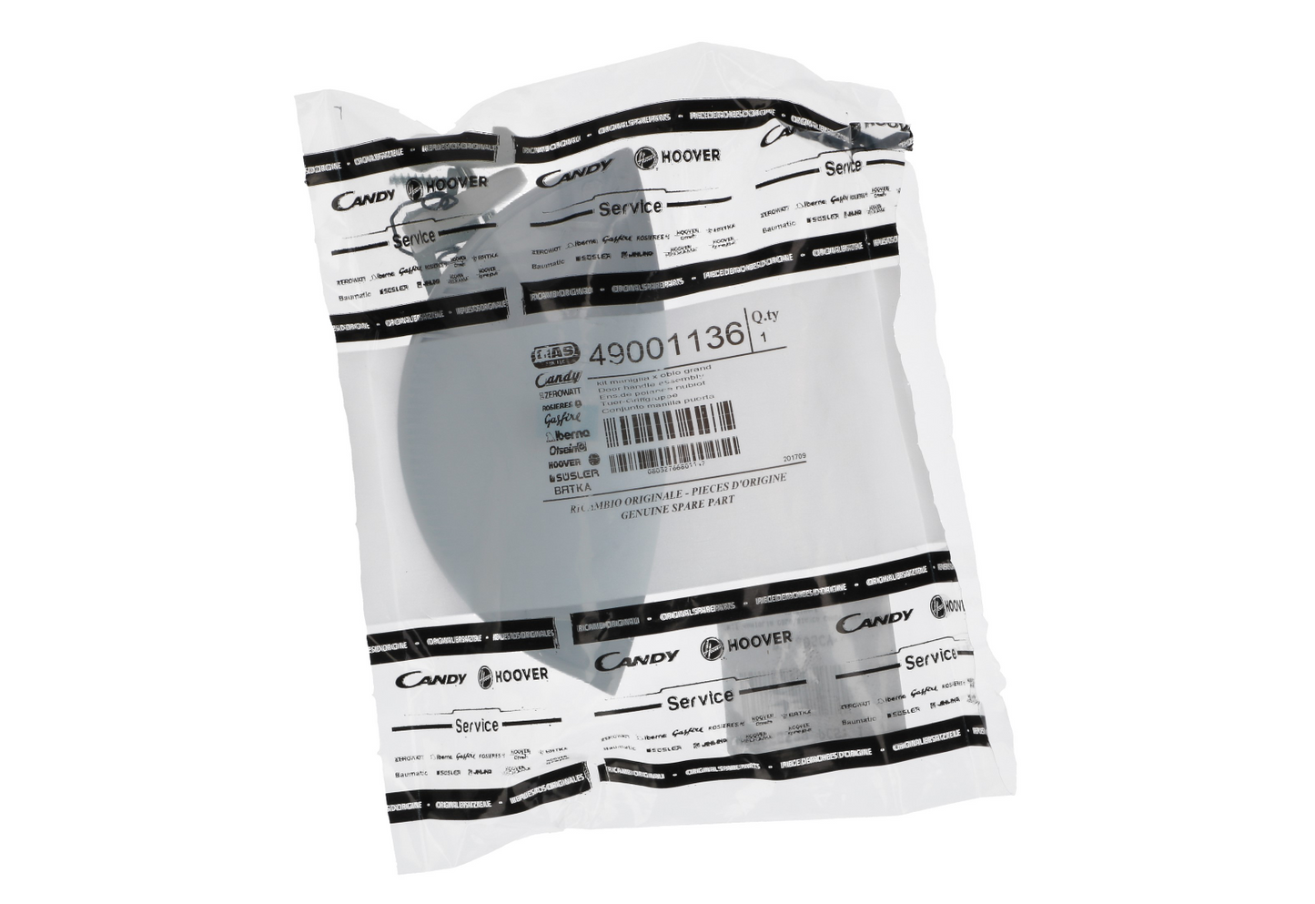 KIT MANIGLIA APERTURA SPORTELLO OBLÒ CANDY HOOVER ZEROWATT 49001136 91942583