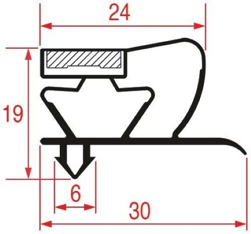 BARRA GUARNIZIONE CELLA FRIGO 2,5mt ARNEG INCOLD CRIOCABIN BOX COLD CON MAGNETE