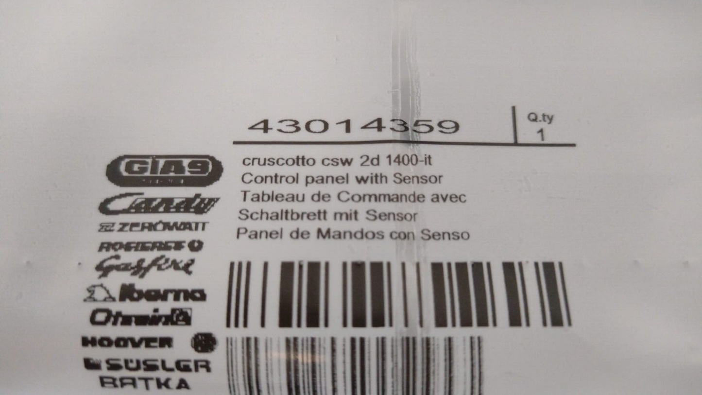CRUSCOTTO CON SENSORE LAVATRICE CANDY ORIGINALE 43014359