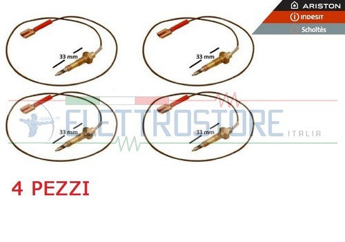 ARISTON INDESIT - TERMOCOPPIA CUCINA PIANO COTTURA C00052986 BRUCIATORE 4 PEZZI