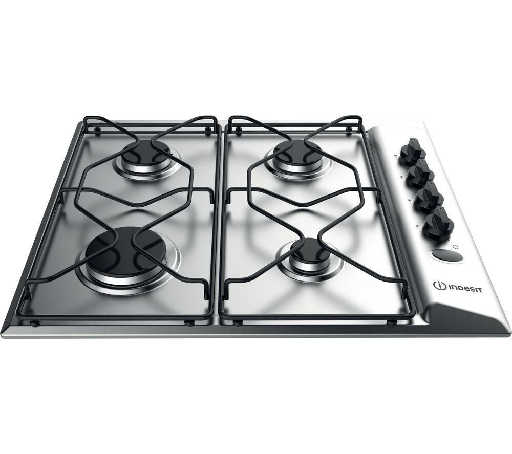 INDESIT PIANO COTTURA INCASSO GAS 4 FUOCHI L 58 CM x 50 INOX PAA 642IX/I WE