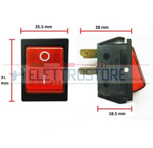 INTERRUTTORE BIPOLARE LUMINOSO ROSSO 250V MAX 16A - F037R