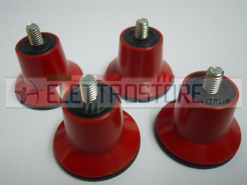 KIT PIEDINI AFFETTATRICE 4Pz ROSSI FILETTO 6mm