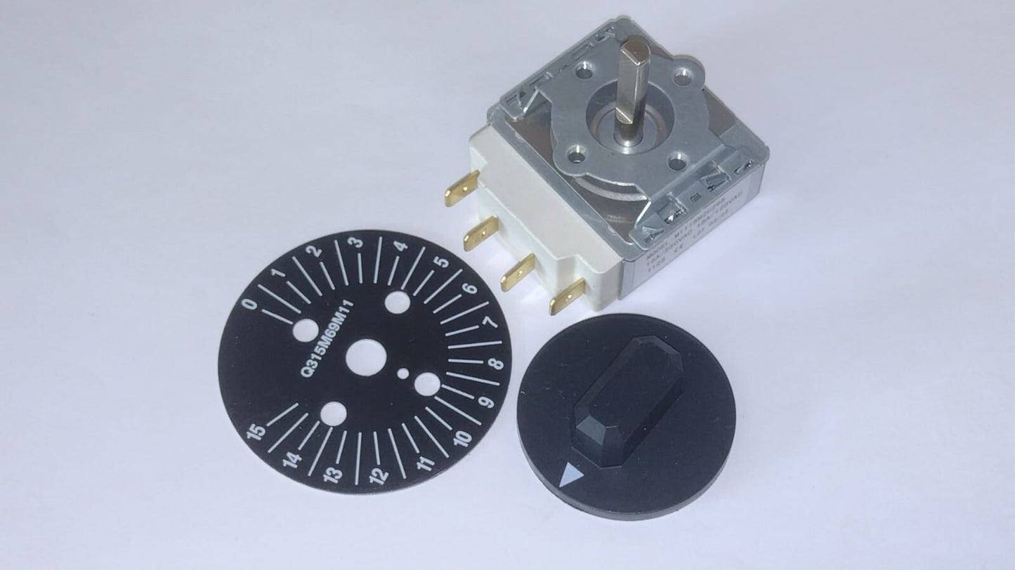 TIMER MECCANICO TIMER FORNO UNIVERSALE 16A 250V 15 Minuti 4 CONTATTI