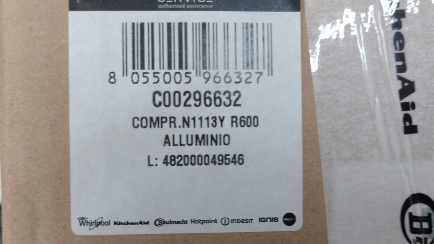 COMPRESSORE N1113Y R600 ALLUMINIO C00296632 482000049546