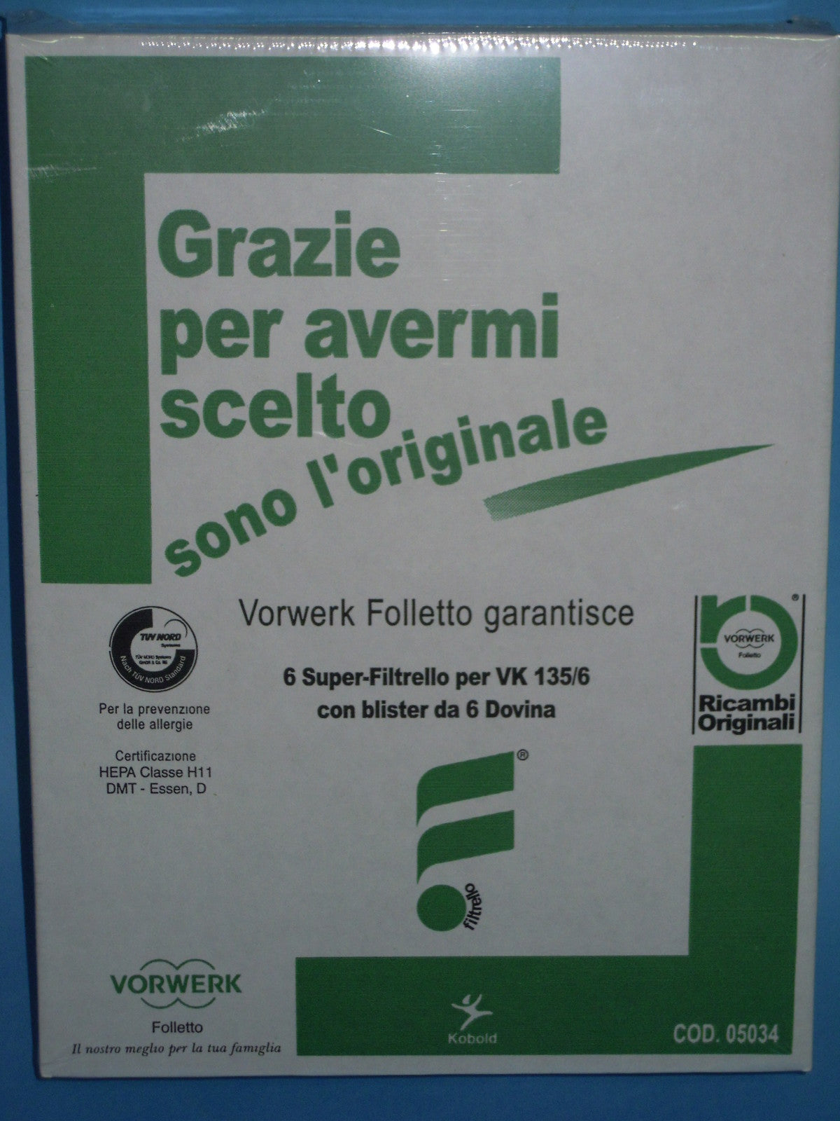 SACCHI FOLLETTO VK135/136 ORIGINALI VORWERK MICROFIBRA + 6 DOVINA