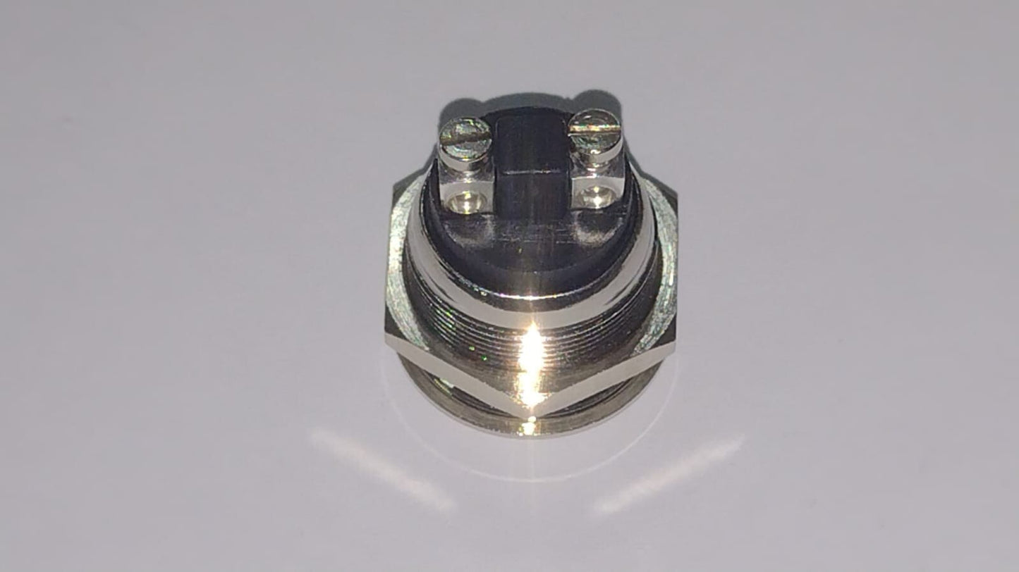 PULSANTE METALLICO ANTI VANDALO FILETTO Ø 19mm BOMBATO
