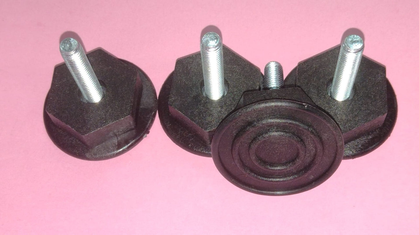 4 PIEDINI PLASTICA UNIVERSALI PER LAVATRICE-LAVASTOVIGLIE-FRIGO PASSO M8x35/50
