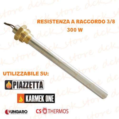 RESISTENZA CANDELETTA ACCENSIONE STUFA PELLET 150mm 300W A VITE 3/8" GAS