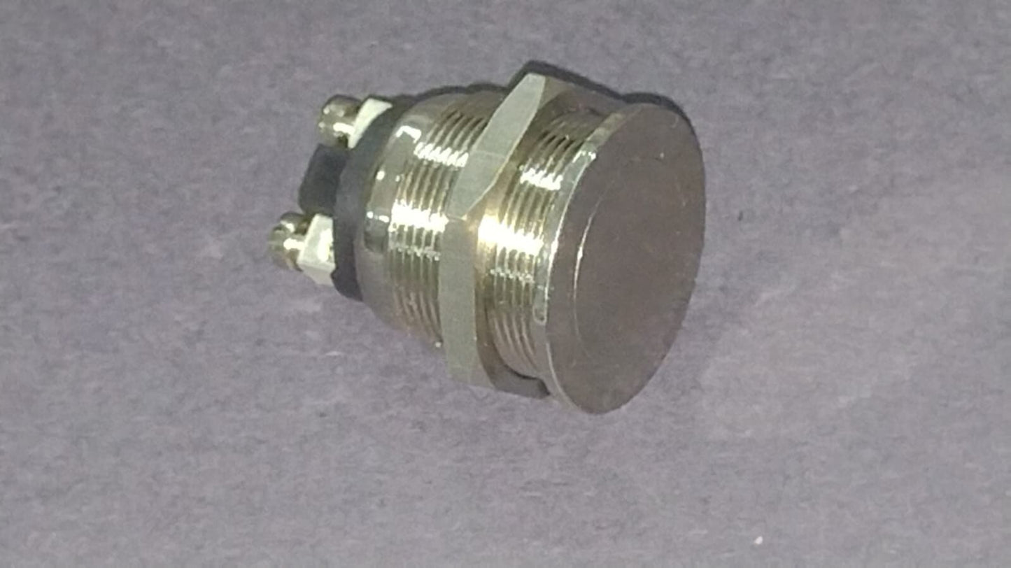 PULSANTE METALLICO ANTI VANDALO FILETTO Ø 19mm PIATTO