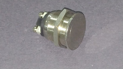 PULSANTE METALLICO ANTI VANDALO FILETTO Ø 19mm PIATTO