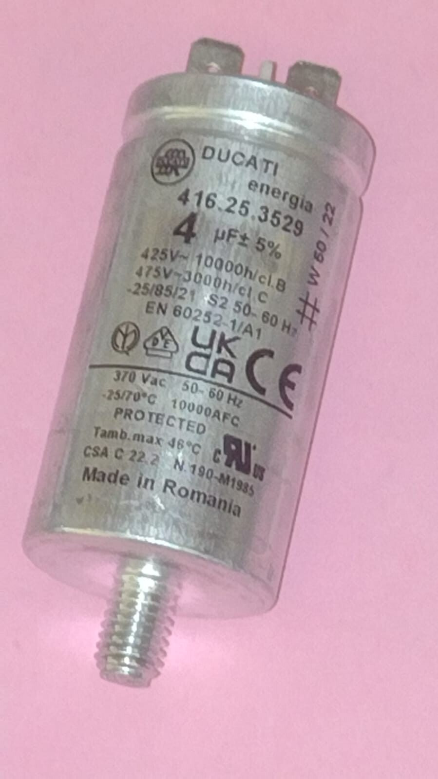 CONDENSATORE DUCATI 4UF 475V LAVASTOVIGLIE asciugatrice INDESIT CANDY REX BEKO