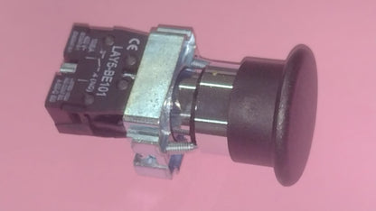 PULSANTE A RILASCIO NERO Ø 40mm TESTA TONDA