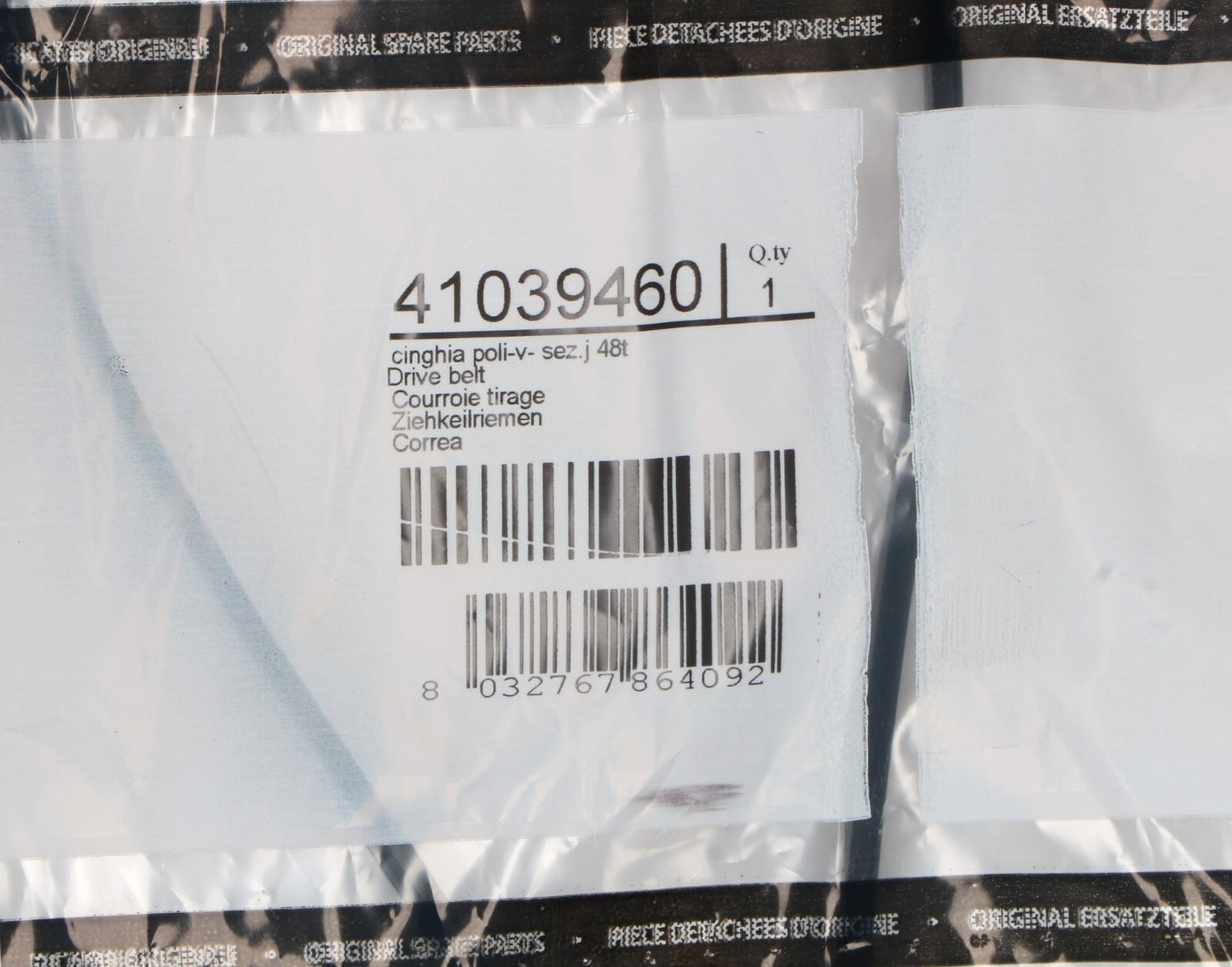 CINGHIA ELASTICA RIGATA LAVATRICE 1225J5EL HOOVER CANDY ZEROWATT 41039460