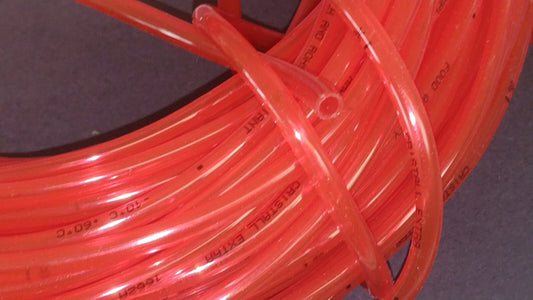 TUBO PVC 4x6mm TRASPARENTE ROSSO ALIMENTARE PER DETERGENTE E BRILLANTANTE 1mt