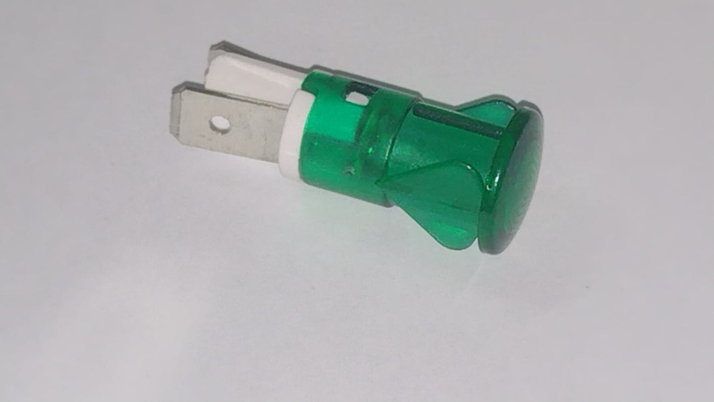 Spia luminosa di colore verde ø 12mm 2 faston F090