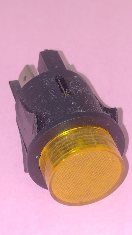 INTERRUTTORE BIPOLARE LUMINOSO GIALLO TONDO 16A 250V ø 25 mm 4 CONTATTI
