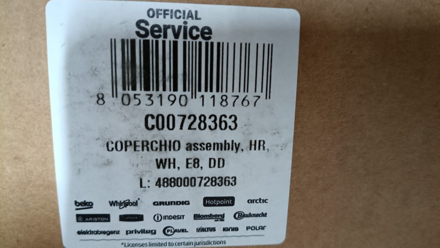 WHIRLPOOL INDESIT COPERCHIO ASSEMBLY, HR, WH, E8, DD 488000728363 C00728363