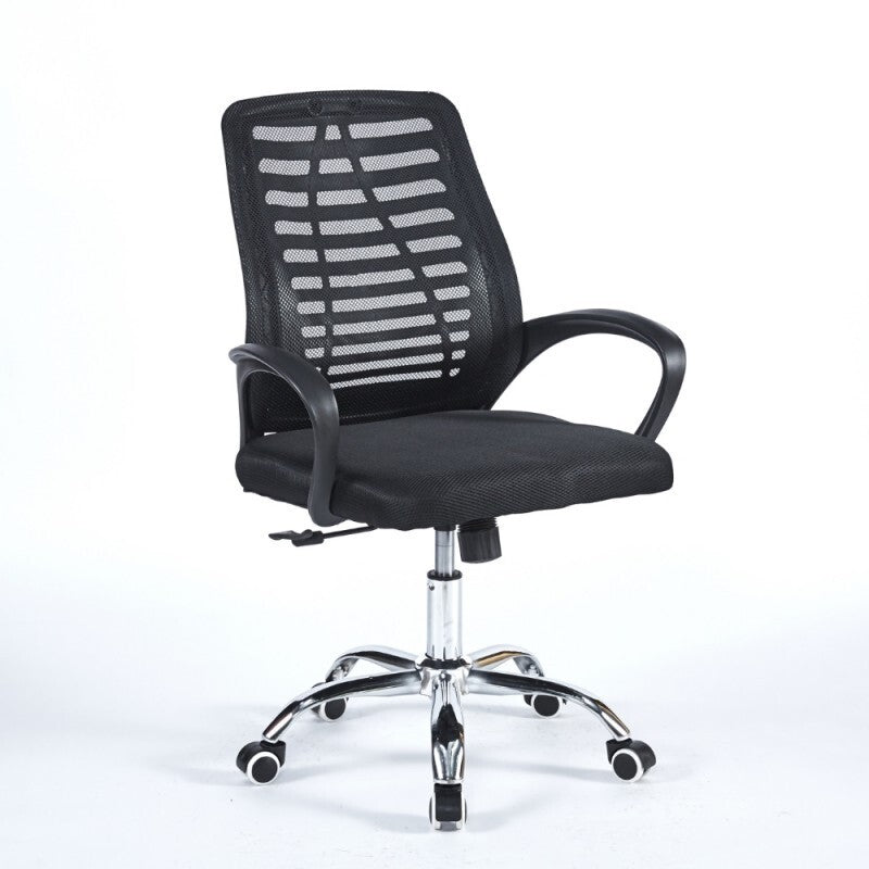 Poltrona ufficio New Bisk 48x51x88 cm. con mesh nero e base cromata NERA