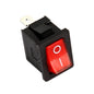 Interruttore luminoso rosso UNIPOLARE 6A 250V 13X20
