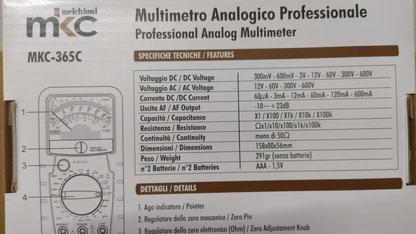 MULTIMETRO TESTER ANALOGICO MKC-365C 530135305