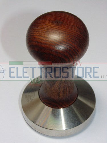 PRESSINO MANICO LEGNO NATURALE CON BASE INOX D.58mm FONDO CONVESSO PRES815
