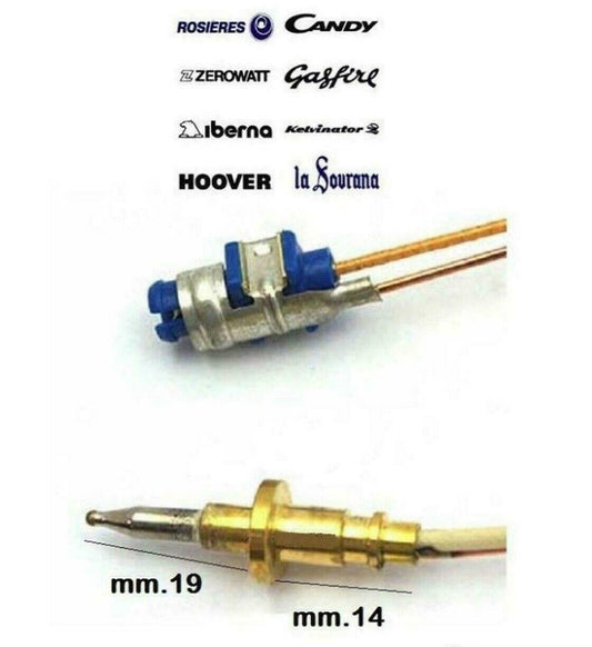 CANDY IBERNA ZEROWATT GASFIRE TERMOCOPPIA BIFILO PIANO COTTURA 42803411 TC 30