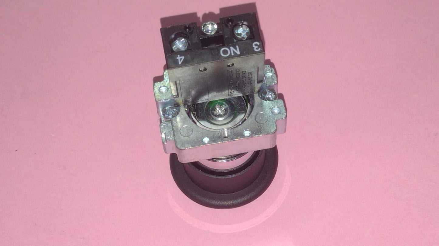 PULSANTE A RILASCIO NERO Ø 40mm TESTA TONDA