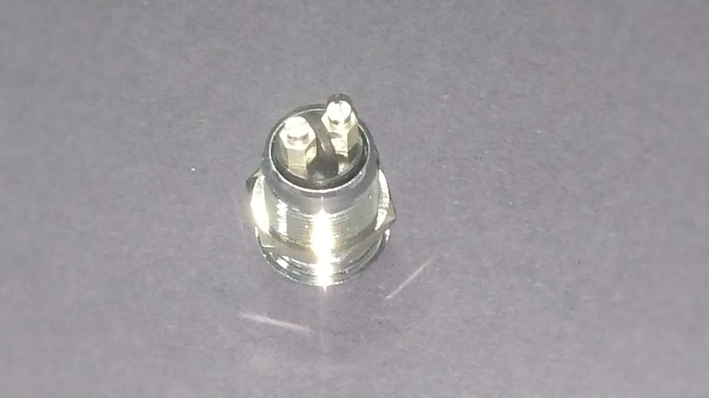 PULSANTE METALLICO ANTI VANDALO FILETTO Ø 19mm
