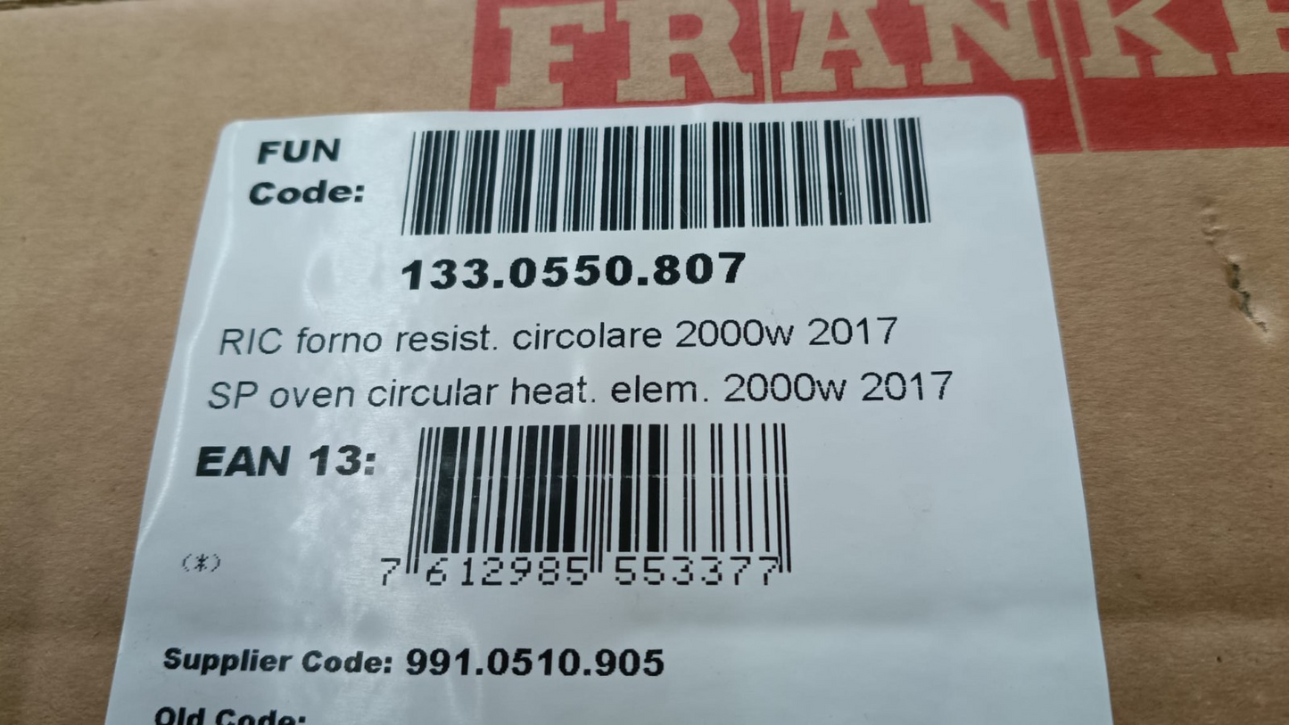 FRANKE RESISTENZA FORNO FRANKE 133.0550.807 2000W 220V ORIGINALE