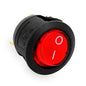 Interruttore tondo luminoso rosso Ø 20mm 250V 6A 3 faston 4,8mm