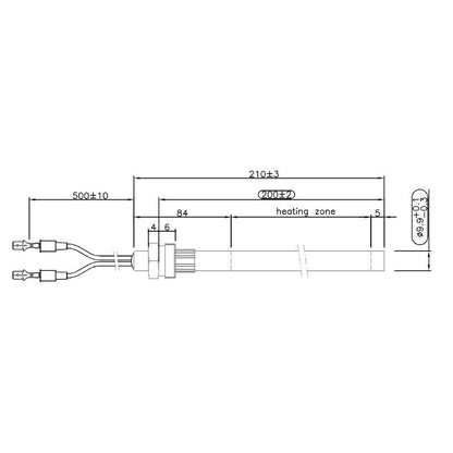 Resistenza Stufa pellet 3/8 300 W Lung 200mm diam 9,9 HT78899 14701107
