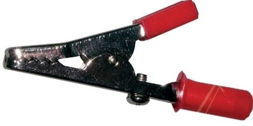KIT 10pz MORSETTO A COCCODRILLO ROSSO CON VITE 60mm