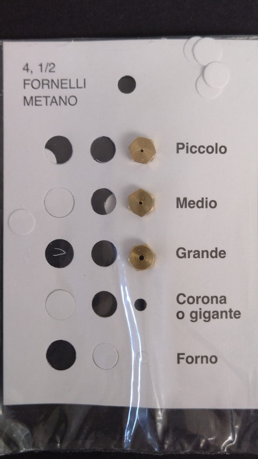 Serie ugelli 4,5mb METANO per fornelli 65+85+1,00