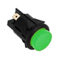 INTERRUTTORE BIPOLARE TONDO VERDE LUMINOSO Ø24mm. 250V 16A 4 contatti