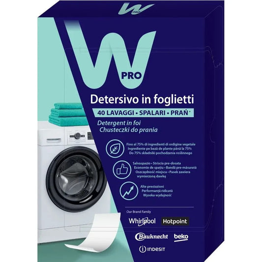Detergente professionale per bucato in foglietti biodegradabile 40 Fogli